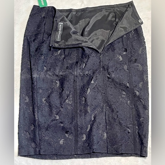 New Black Dress Skirt with lace by Contemporaine , Simons black Holiday skirt. - Picture 5 of 6